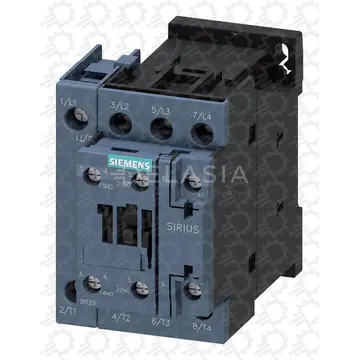 Relay Contactor, 3RT23 Series, 4PST-NO, 4P, 15.5 A at 400 VAC, 7.5 kW at 400 VAC, 690 VAC